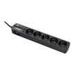 3700085612958-INFOSEC S5 Black Line II - Multiprise parafoudre 5 prises - parasurtenseur 2500 W-Angle droit-1