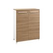 3483600215871-Rangement mi-hauteur SUNDAY - L80 x H114 x P42 - portes en chêne - top bois en option-Angle gauche-0