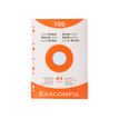 3130630136569-Exacompta - Pack de 100 Fiches Bristol - A4 - petits carreaux - perforées - couleurs assorties-Avant-0