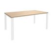 Bureau simple IRIS - L160 cm - Pieds blanc - plateau imitation Chêne clair