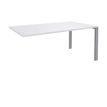 0404000121350-Bureau simple IRIS - L160 cm - Plan suivant - Pieds aluminium - plateau Blanc perle--0