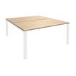 0404000121688-Bureau Bench IRIS - L140 cm - Plan de départ - Pieds blanc - plateau imitation Chêne clair--0