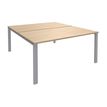 Bureau Bench IRIS - L140 cm - Plan de départ - Pieds aluminium - plateau imitation Chêne clair