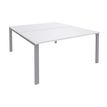 Bureau Bench IRIS - L120 cm - Plan de départ - Pieds aluminium - plateau Blanc perle