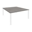 Bureau Bench IRIS - L140 cm - Plan de départ - Pieds blanc - plateau imitation Chêne gris