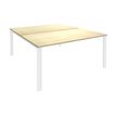 Bureau Bench IRIS - L120 cm - Plan de départ - Pieds blanc - plateau imitation Erable