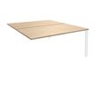 Bureau Bench IRIS - L120 cm - Plan suivant - Pieds blanc - plateau imitation Chêne clair