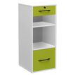 3700339876471-Classeur mélaminé monobloc - 1 tiroir dossiers suspendus + 1 tiroirs papeterie + 2 niches - H101 x L42 x P44 cm - corps blanc - t--0