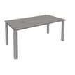 Bureau droit EXPRIM - L180 cm - Plateau imitation Chêne gris - Pieds alu