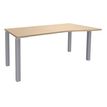 3253310165021-Bureau Vague EXPRIM - L160 cm - Retour droite - Plateau imitation Chêne clair - Pieds alu--0