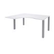 Bureau compact EXPRIM - L160 cm - Retour gauche - Plateau Blanc perle - Pieds alu (Pieds de renfort obligatoire à rajouter - non inclus)
