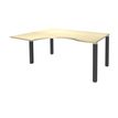 Bureau compact EXPRIM - L180 cm - Retour gauche - Plateau imitation Erable - Pieds carbone (Pieds de renfort obligatoire à rajouter - non inclus)