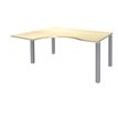 Bureau compact EXPRIM - L160 cm - Retour gauche - Plateau imitation Erable - Pieds alu (Pieds de renfort obligatoire à rajouter - non inclus)