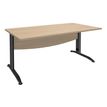 Bureau droit IDRA - L180 cm - Pieds anthracite - plateau imitation Chêne clair