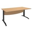 Bureau droit IDRA - L180 cm - Pieds anthracite - Plateau imitation Hêtre