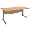 Bureau droit IDRA - L160 cm - Pieds alu - Plateau imitation Hêtre