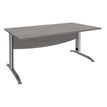 Bureau droit IDRA - L80 cm - Pieds alu - plateau imitation Chêne gris