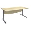 Bureau droit IDRA - L80 cm - Pieds alu - plateau imitation Erable