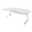 2012348121437-Bureau compact manager retour à gauche IDRA - 200 cm - Pied blanc - Blanc perle (Pieds de renfort obligatoire à rajou--0