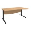 Bureau droit IDRA - Vague à droite - L160 cm - Pieds anthracite - Plateau imitation Hêtre