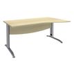 Bureau droit IDRA - Vague à droite - L140 cm - Pieds alu - plateau imitation Erable