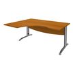 2012348122021-Bureau compact à gauche IDRA - L160 cm - Pieds alu - plateau imitation Merisier (Pieds de renfort obligatoire à rajou--0
