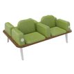3253310179554-Banquette ILO - 4 places L172xP114cm -  blanc - structure noyer - tissu kiwi--0