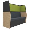 3253310170049-Banquette acoustique IN'TEAM - L170 x H 150 x P170 cm - 3 places - structure chêne clair et carbone - pannea--0