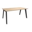 Bureau simple STEELY - L160 cm - Pieds carbone - plateau imitation Chêne clair