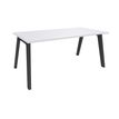 Bureau simple STEELY - L120 cm - Pieds carbone - plateau Blanc perle