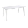 Bureau simple STEELY - L120 cm - Pieds blanc - plateau Blanc Perle