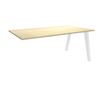 Bureau simple STEELY - L120 cm - Bureau suivant - Pieds blanc - plateau imitation Erable