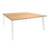 Bureau double STEELY - L180 cm - Double face Depart - Pieds blanc - plateau imitation Hêtre