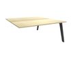 Bureau double STEELY - L140 cm - Double face Suivant - Pieds carbone - plateau imitation Erable