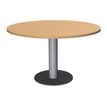 Table de réunion ronde - diam 100 cm - pieds tulipe alu - plateau imitation hêtre