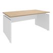 Bureau INEO JET UP Bureau Vallée - Réglable en hauteur - L160 x H74/78/82 x P80 cm - Pieds blanc - plateau imitation chêne clair - Entretoise Blanc