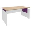 Bureau INEO JET UP Bureau Vallée - Réglable en hauteur - L160 x H74/78/82 x P80 cm - Pieds blanc - plateau imitation chêne clair - Entretoise Violine