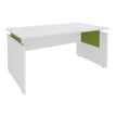 Bureau INEO JET UP Bureau Vallée - Réglable en hauteur - L160 x H74/78/82 x P80 cm - Pieds blanc - plateau blanc - Entretoise Anis