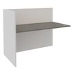 Banque d'accueil Module de départ haut OLA - L162,5 x H112 x P82,5 cm - structure blanc perle, plateau chêne gris