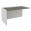 Banque d'accueil Module de départ bas OLA - L122,5 x H75,5 x P82,5 cm - structure blanc perle, plateau chêne gris