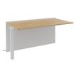 Banque d'accueil Module suivant bas OLA - L160 x H75,5 x P82,5 cm - structure blanc perle, plateau chêne clair