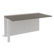Banque d'accueil Module suivant bas OLA - L160 x H75,5 x P82,5 cm - structure blanc perle, plateau chêne gris
