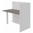 Banque d'accueil Retour direct haut OLA - L122,5 x H112 x P62,5 cm - structure blanc perle, plateau chêne gris