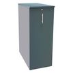 Caisson TOWER - L44 x H114 x P80 cm - 3 tablettes + 1 support DS réglable - structure alu - dessus et façade bleu argile