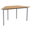 Table de réunion Trapèze - 120 x 60 cm - Pieds carrés aluminium - imitation Hêtre