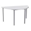 3253310134010-Table de réunion Demi-lune - 160 x 80 cm - Pieds carrés aluminium - Blanc perle--0