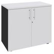0404000124429-Armoire basse EXPRIM/LOFTER/LEVEL - H72 x L80 x P47 - 2 portes - Corps Anthracite - Dessus et portes Bl--0