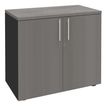 3253310161801-Armoire basse IDRA/DUAL - H72 x L80 x P47 - 2 portes - Corps anthracite - Dessus et portes imitation Ch--0