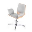 Chaise SPERA - siège pivotant - structure bois recouvert de tissu blanc cassé
