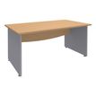3253310105676-Bureau droit DUAL - L180 - Pieds Alu - plateau imitation Hêtre--0